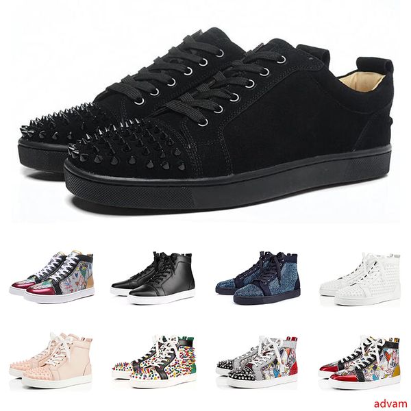 

ace designer fashion s shoes studded spikes flat sneakers for men women glitter party lovers genuine leather casual rivet sneaker