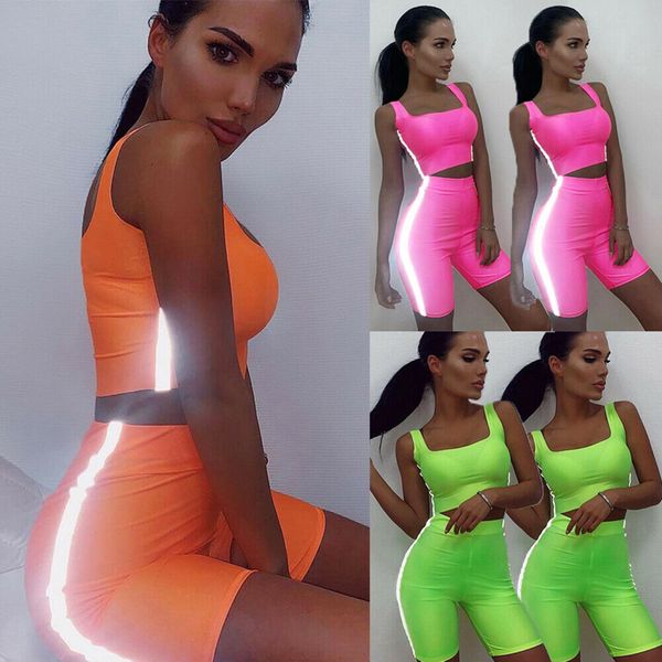 

women summer yoga set fitness tracksuit gym bodycon running sport suit short pants 2pcs, Black;blue