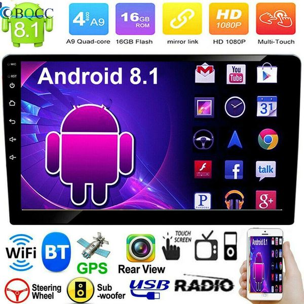 

10.1" 2din quad-core android 8.1 car stereo mp5 player gps am fm radio wifi bt autoradio