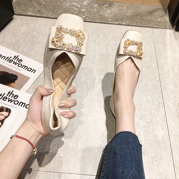 

shoes woman 2020 casual female sneakers shallow mouth shose women square toe women's moccasins soft autumn all-match new, Black