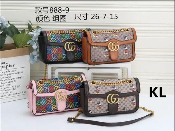 

2020 ladies designer leather handbag wallet crossbody bag ladies new classic women's wallet shoulder bag chain bag