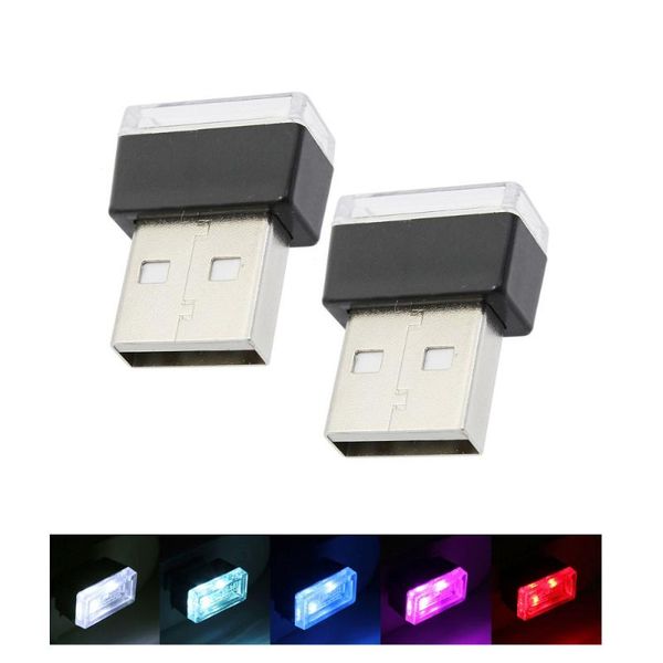 

anblub 1pcs car usb led atmosphere lights decorative lamp dc 5v auto interior light emergency lighting plug and play 5 colors