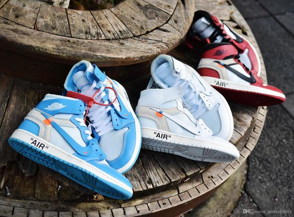 

2020off white x nìke air jòrdan 1 unc basketball shoes running shoes men sports shoes womens sneakers trainers, Black