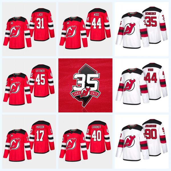 

Youth 44 Miles Wood New Jersey Devils 35th Anniversary 9 Taylor Hall 13 Nico Hischier 17 Patrick Maroon 90 Marcus Johansson Hockey Jersey