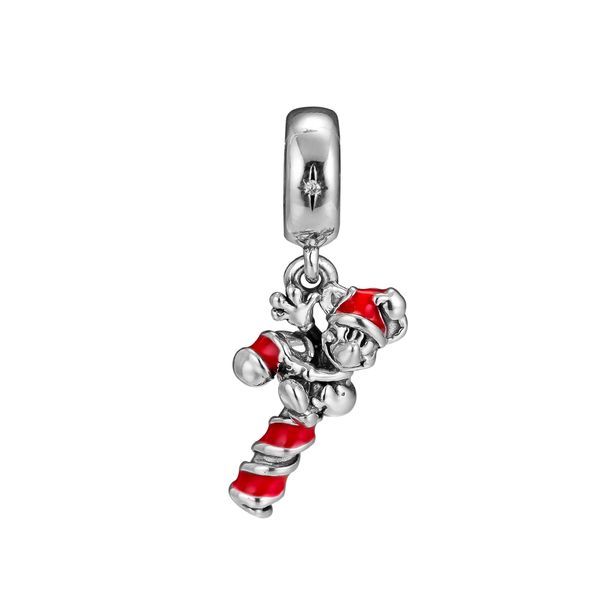 

2018 winter 925 sterling silver jewelry santa candy cane hanging charm beads fits european bracelets necklace for women jewelry making, Bronze;silver