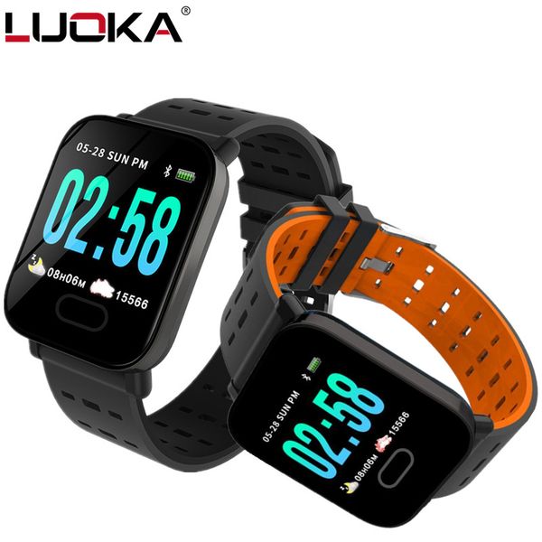 

luoka a6 smart watch heart rate monitor sport fitness tracker sleep monitor waterproof sport watch band for android ios gifts, Slivery;brown