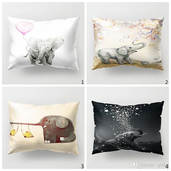 

новый творческий простой бутик главная печать цвет слон украшения дома диван наволочка подушка автомобиля поясничная подушка офис наволочка