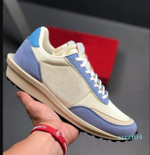 

2019newest дизайнер sacai лдв вафельные университетский синий зеленый густо черный университетский атлетический для мужчин и для женщин гонщ, Black