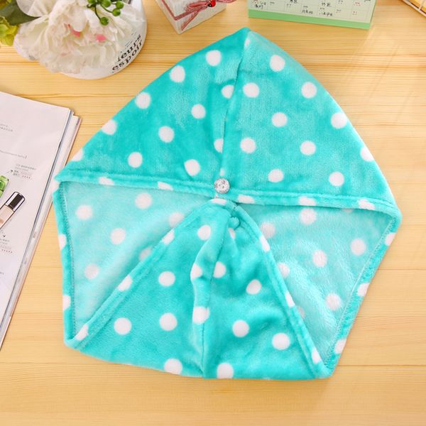 

lady magic hair quick drying towel charming coral velvet striped wave points increase thickening absorbent dry hair cap towels