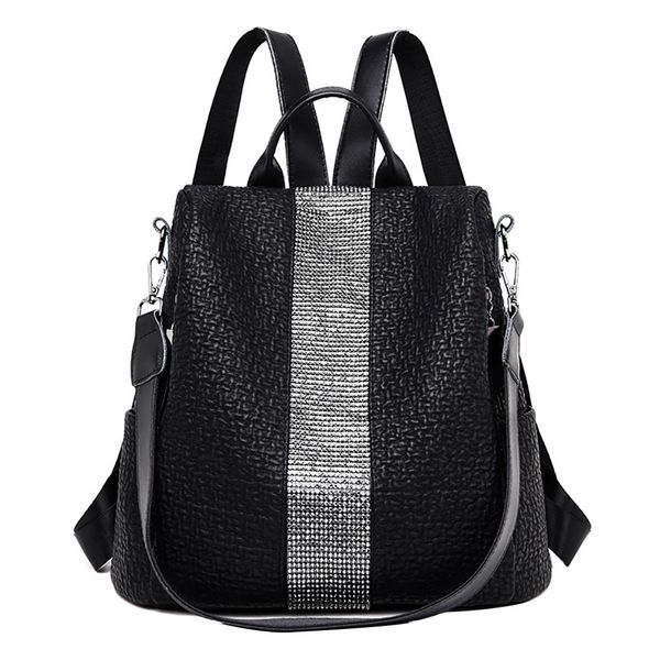 

2019 women pu leather solid backpack female leisure versatile travel backpack soft leather elephant pattern bag#t2
