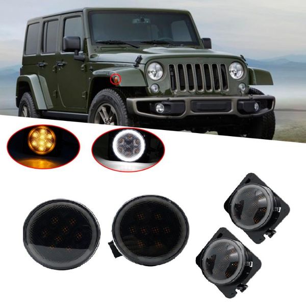 

led for wrangler jk 2007-2016 front turn signal light yellow amber light fender side combo lens for wrangler jku