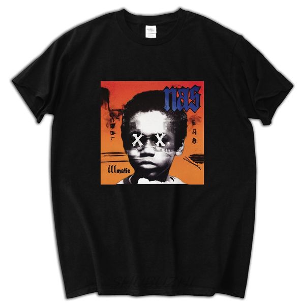 

male tees cotton t shirt brand new t shirt nas illmatic 20th anniversary sbz5197, White;black