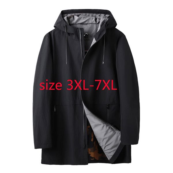

2019 new arrival spring and autumn men super large coat long jacket handsome with hood casual mens plus size 3xl 4xl 5xl 6xl 7xl, Tan;black