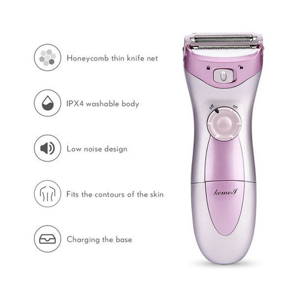 

2016 kemei 200a electric epilator women body bikini trimmer depilation shaving battery powered shaver female hair removal machine babyskirt