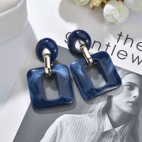 

popular big acetic acid drop earrings for women 2019 resin large square earrings trendy geometric acrylic jewelry accessories, Silver