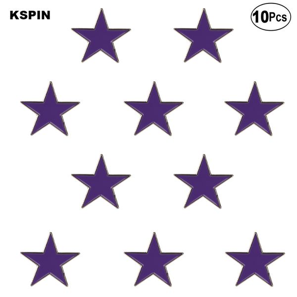 

purple star lapel pin badge lapel flag brooch pins badges 10pcs a lot, Gray