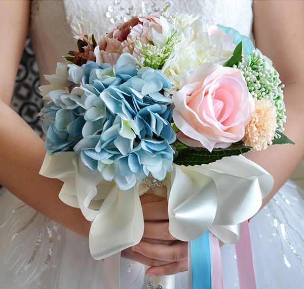 

beautiful artificial silk colorful flowers wedding bouquet bridal bridesmaid bouquets de mariage home decoration handholding