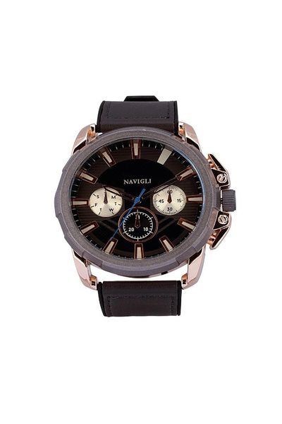 

navigli male clock 7194mt06, Slivery;brown