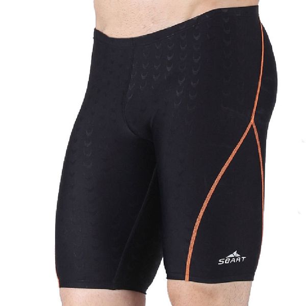 

sharkskin swim men's jammers professional mens sports shorts swimming trunks for men long blue/orange ing