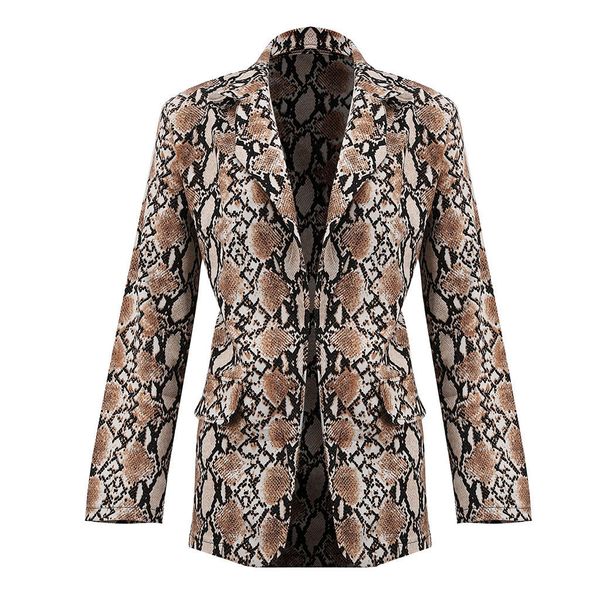 

jackets coats women plus size snake print long sleeve suit coat biker jacket outwear winter warm casaco feminino dropship, Black;brown
