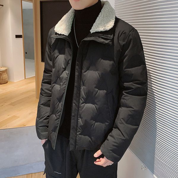 

2019 winter men down jacket cotton-padded clothes men's popular brand short cotton-padded jacket korean-style thick cotton-padde, Black