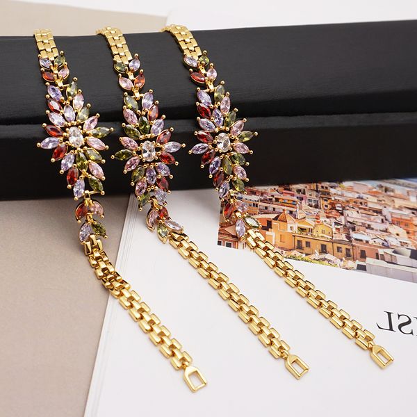 

mirafeel luxury wedding jewelry gold color chain bracelet for women cubic zircon bracelets, Black