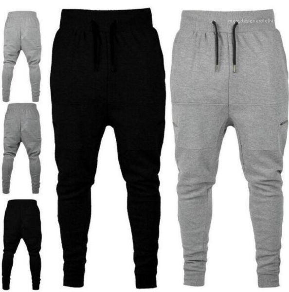 

zipper decorative beam pants joggers sweatpants clothing for men track pant male athletic elastic waist pants solid color pantlones designer, Black