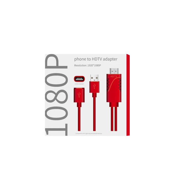 

Для iPhone в HDMI Кабель-адаптер Преобразователь Цифровой AV USB в HDMI 1080P HDTV-кабель для Samsu
