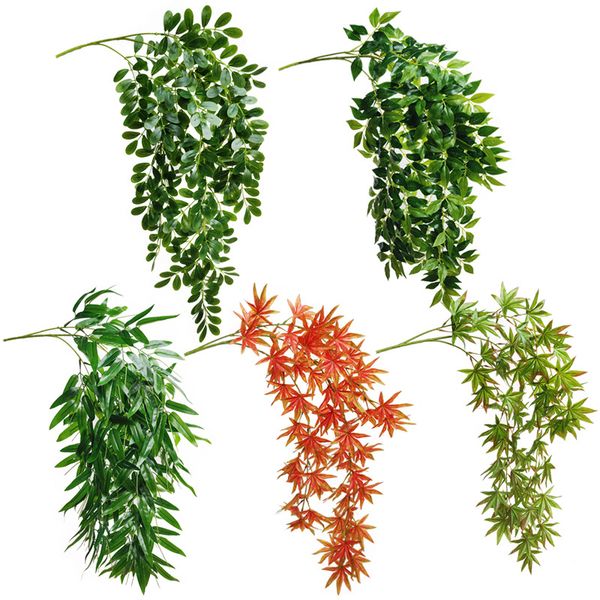 

110cm artificial green ivy wall hanging leaves artificial plants maple peanut vine fake foliage leaves home wedding decoration
