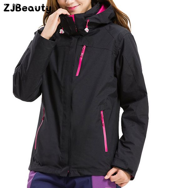 

women's outdoor solid colors windproof stormsuit jacket two piece set long sleeved fishing skiing and climbing riding clothes#g4, Blue;black