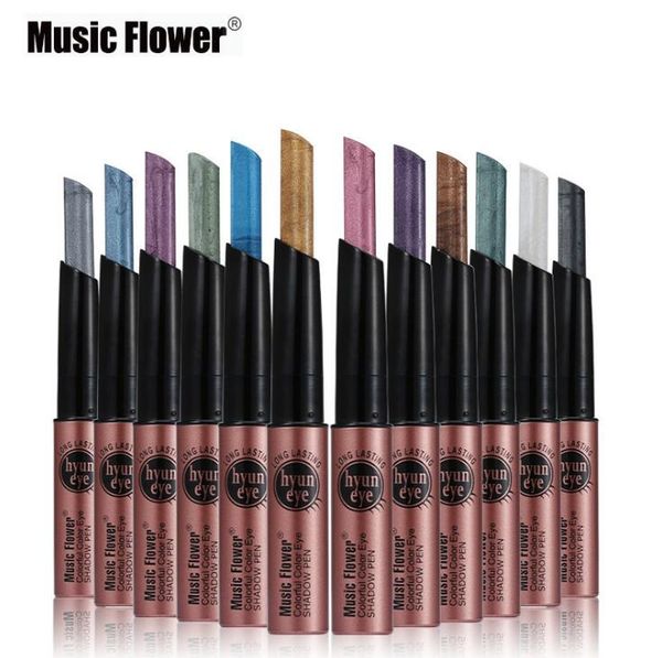 

music flower 12 color eye shadow stick girl eye makeup lying silkworm pen highlight eye shadow stick