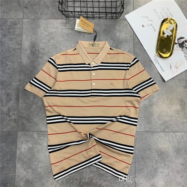 

19 new luxuriou brand de ign bbr tripe embroidery logo polo hirt men women treetwear weat hirt outdoor hirt