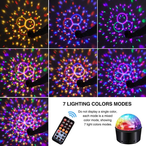 

disco party led stage light with remote control&usb9 colors dj lights wireless phone connection sound disco party lights