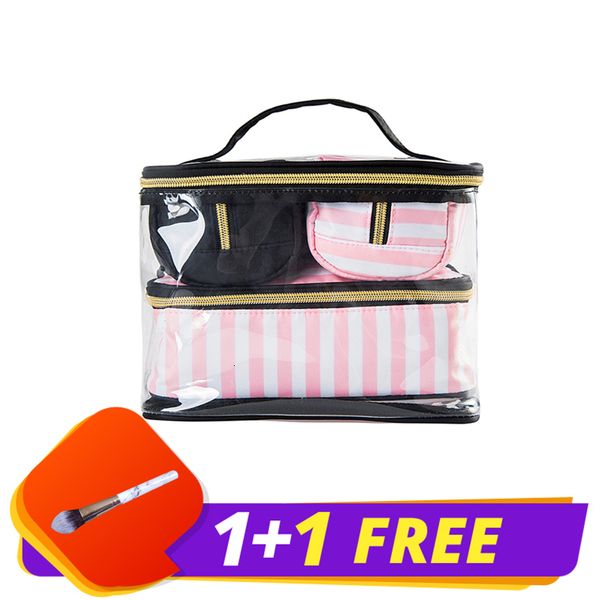 

4pcs lady's cosmetic bags set portable makeup tools organizer case toiletry vanity pouch travel box accessories supply product