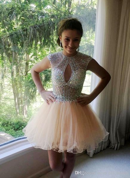 

платье короткое престижное blush prom платья sexy backless коктейль тюль мини-юбки платье homecoming формальное выпускной a-line party гость, Blue;pink