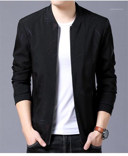 

coats light slim mens jackets floral autumn winter mens designer jackets long sleeve zipper pocket black, Black;brown