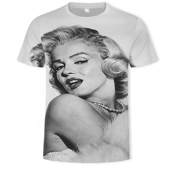 

mens designer trend mary digital printing 3d short sleeve t-shirt, White;black