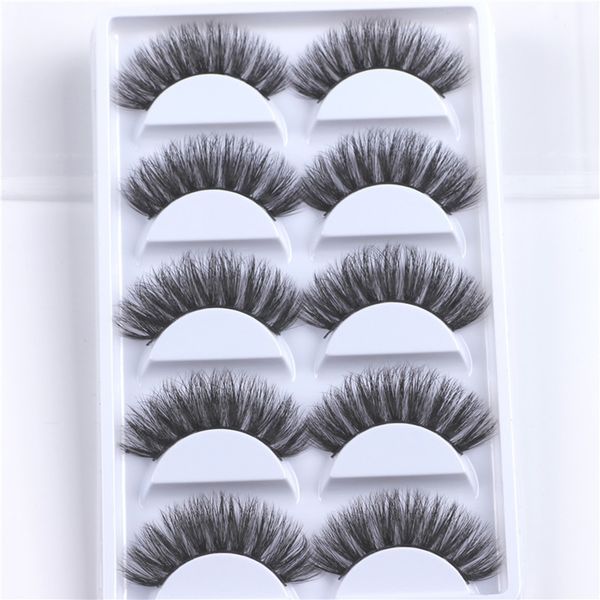 

5pairs handmade mink hair false eyelashes for extension 3d natural cross eyelash thick mink eye lashes cruelty-lash makeup