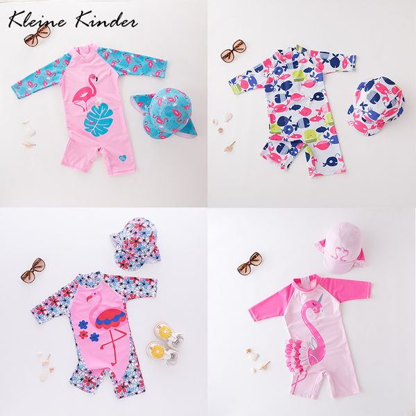 

baby girl swimsuit 2019 summer cute cartoon flamingo bathing suit kids swimwear one piece children beach wear for girls 1-6 year, Black