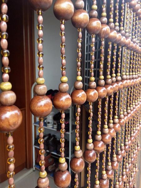 2019 Transport Gourd Shape Wood Bead Cortina Home Decoration