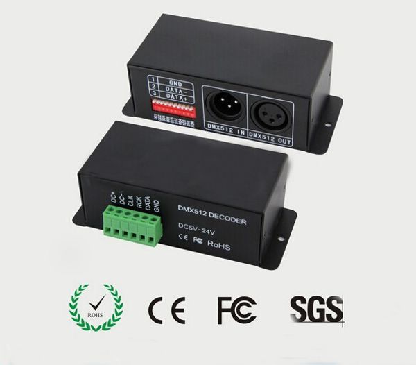 FreeshippingBC-802-1809 DMX512-Decoder für WS2811 WS2812B SK6812 TM1812 UCS1903 TM1809 TM1804 LED-Streifenmodul 5-24 V DMX-Decoder-Controller