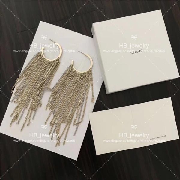 

популярная мода марка высокая версия c золотые серьги кисточкой для леди дизайн женщины партия свадебные любители подарок роскошные ювелирны, Golden;silver