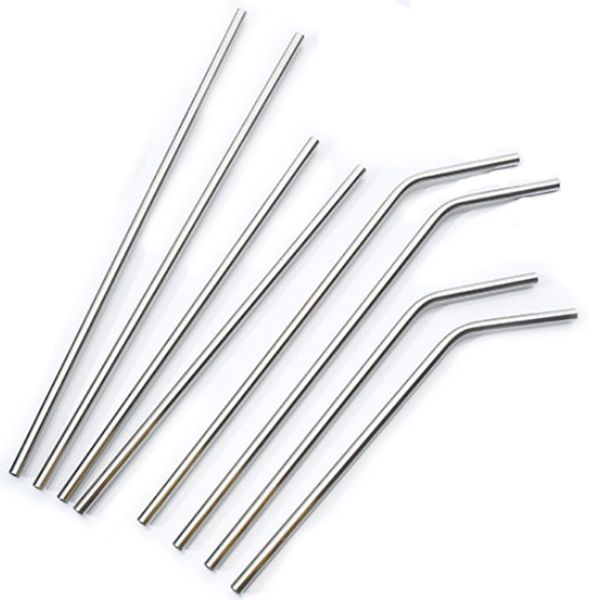 

reusable metal straw pink sturdy bent straight drinking straw 304 stainless steel straws with cleaning brush bar party