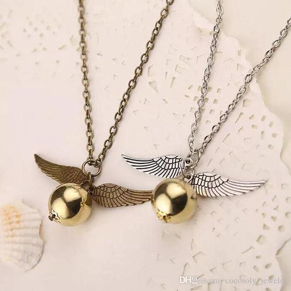 

movie jewelry pendant necklace antique bronze the golden snitch charms pendant necklace wholesale, Silver