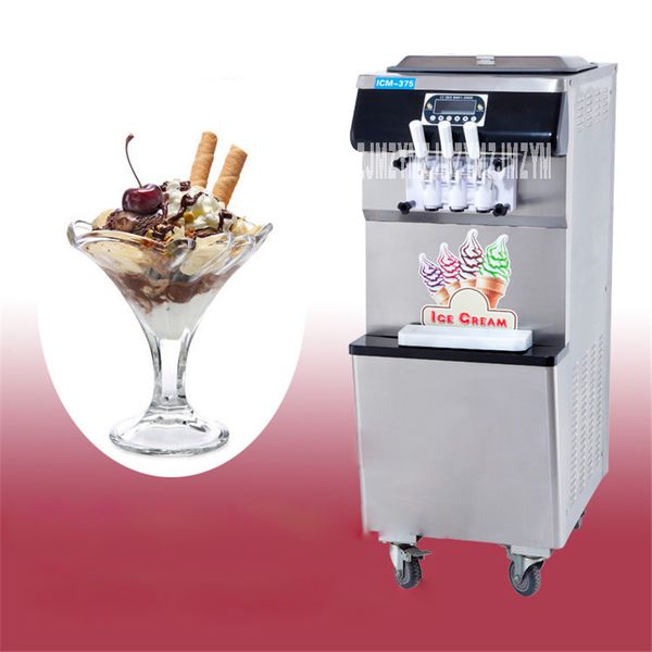 

icm-375 2200w коммеѬека наполнй soft ice cream maker 3heads flavor изнй кѬанй Ѭозовй ве sof