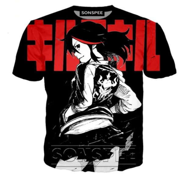 

anime cartoon убийство la убить 3d печати игра t shirt streetwear мужчины лучшие мужчины женщины моды tshirt harajuku homme tshirt k1330, White;black