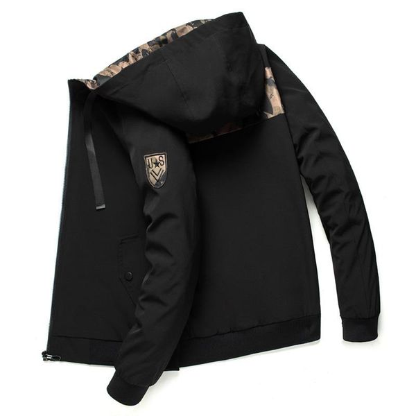

men's jackets 2019 fall new south korean slim hooded casual youth spring and autumn trend jacket size m-4xl, Black;brown