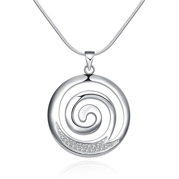 

plated sterling silver necklace 18 inches set zircon round pendant necklace dhsn540 925 silver plate pendant necklaces jewelry