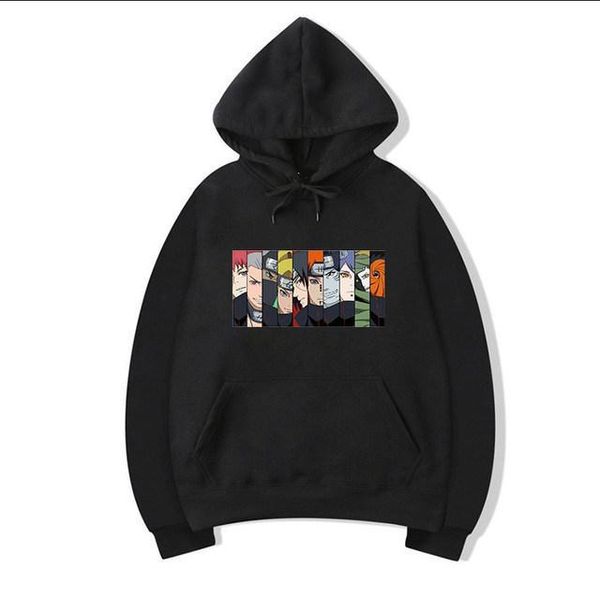 

19ss naruto hoodie sweatshirt syaringan fashion men/women classic cartoon print hoodies 3xl hip hop sweatshirt, Black