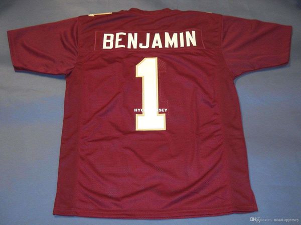 

retro #1 kelvin benjamin custom fsu seminoles jersey florida state wine red mens stitching college size s-5xl football jerseys, Black;red